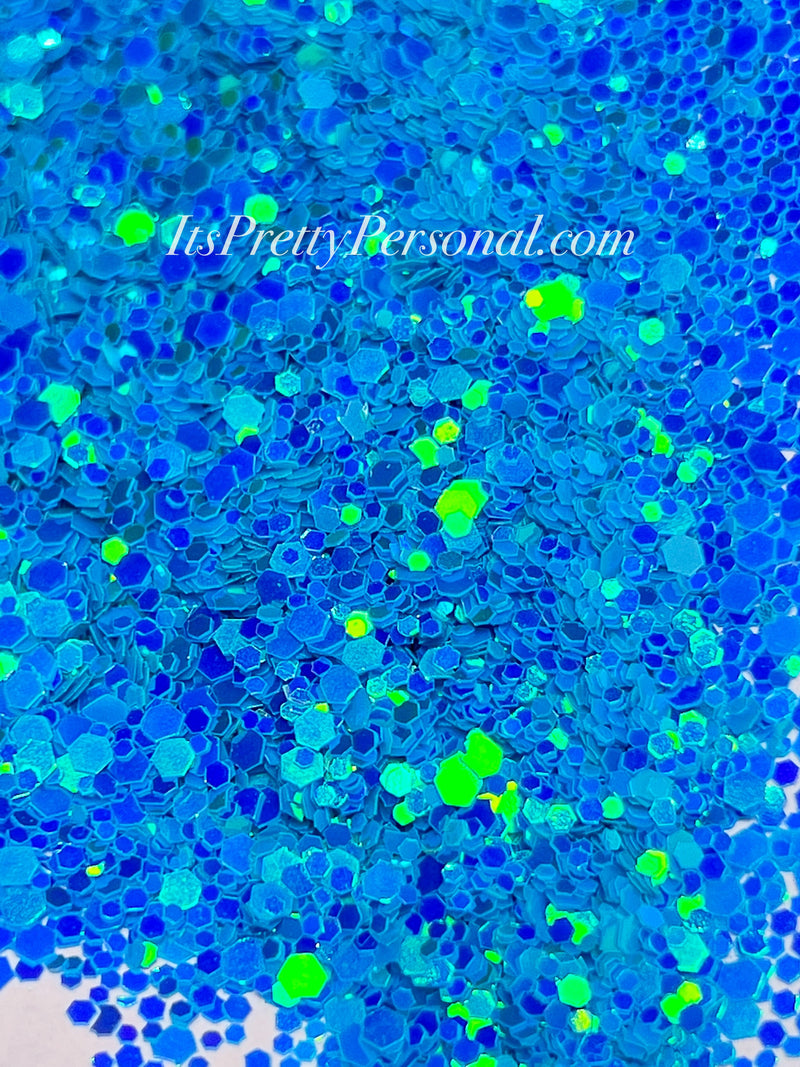 “BLUE Light Show XL”-GLOW Glitter