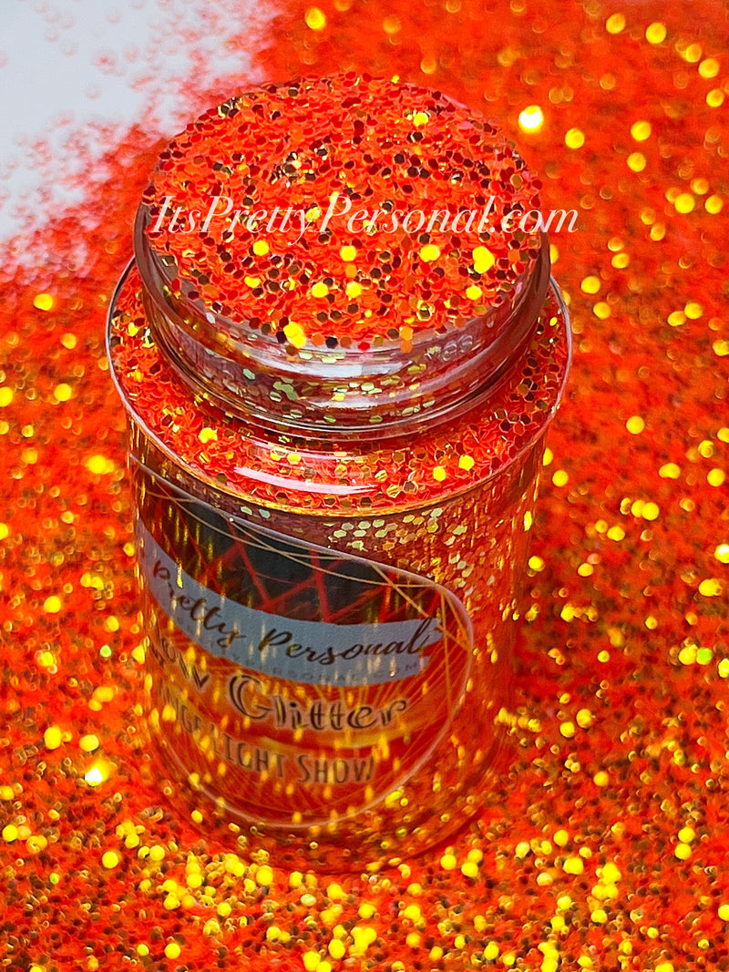 “MINI ORANGE Light Show”-GLOW Glitter-Mini Cut (Medium Cut)