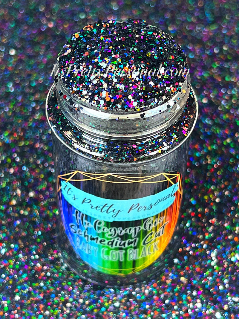 SCHMedium Cut- "Baby Got Black" -Holographic Black Glitter