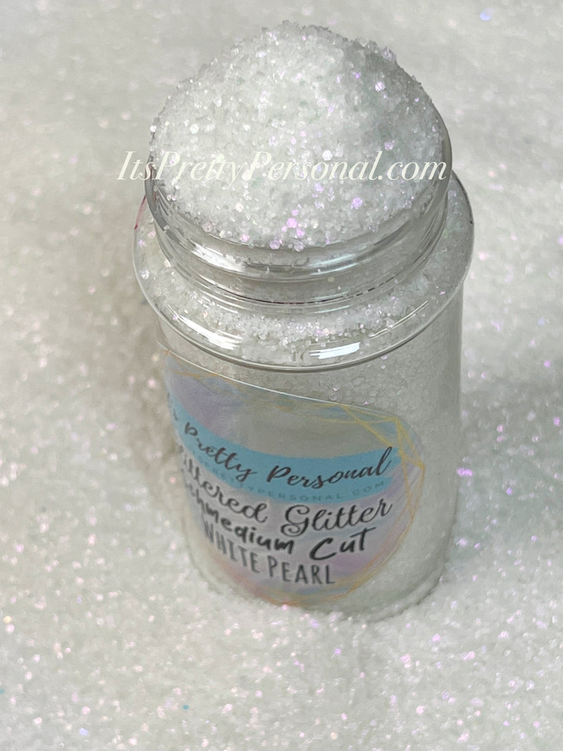 "SCHMedium Cut White Pearl” - Glittered Glitter Collection