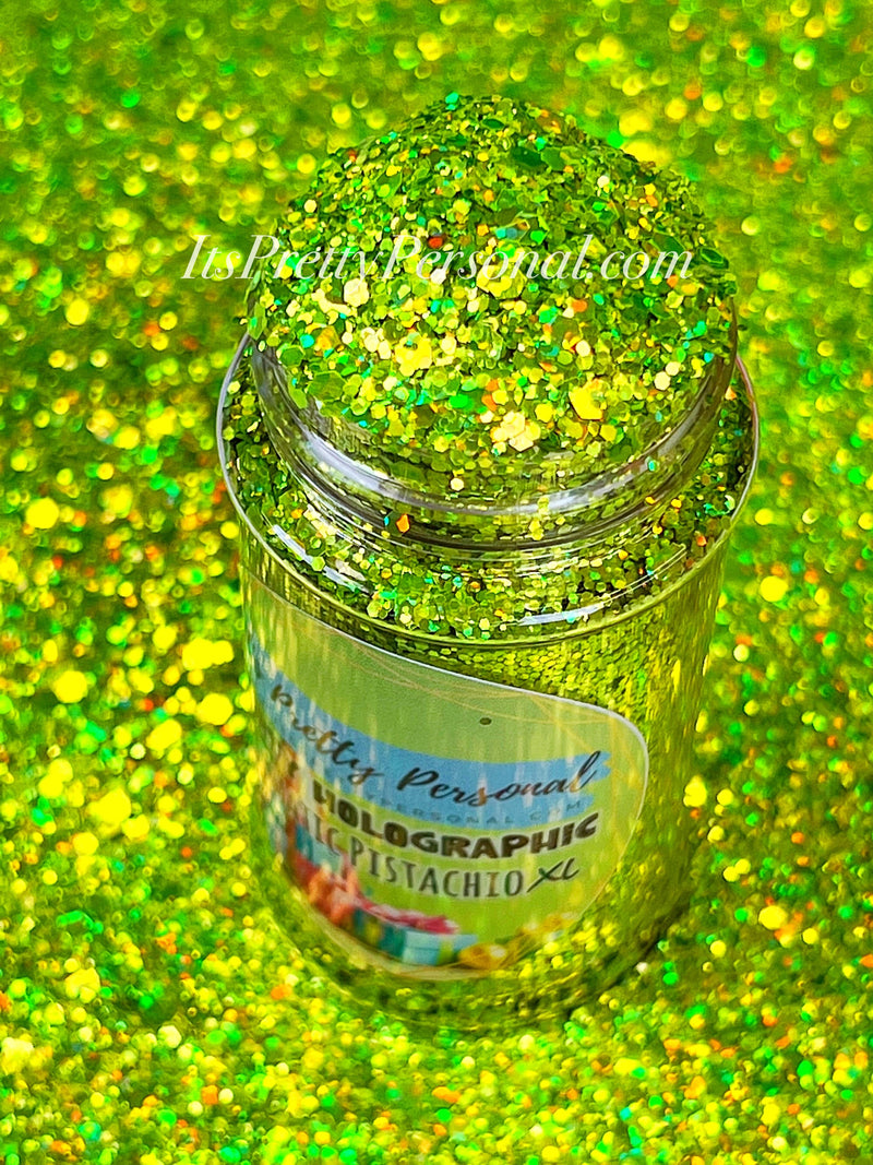 "Prismatic Pistachio XL" -PARTY HOLOGRAPHIC- Green Holographic Glitter