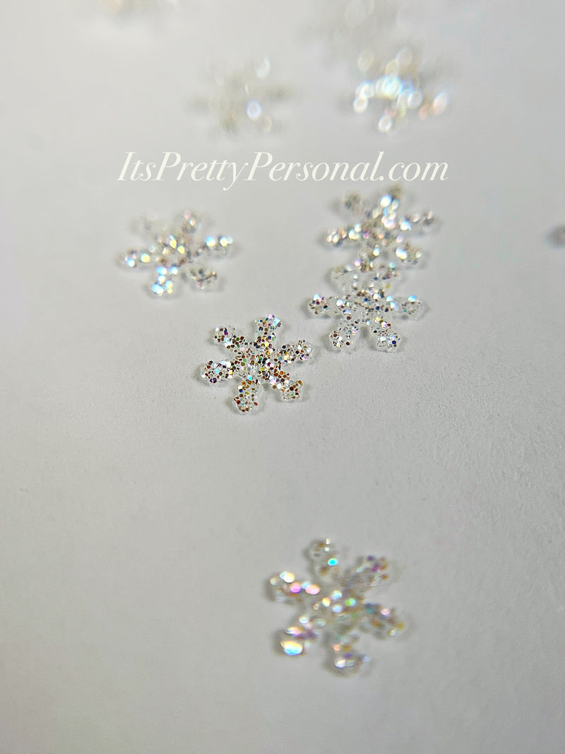 “White Snowflakes” - Glittered Glitter Collection 6mm size