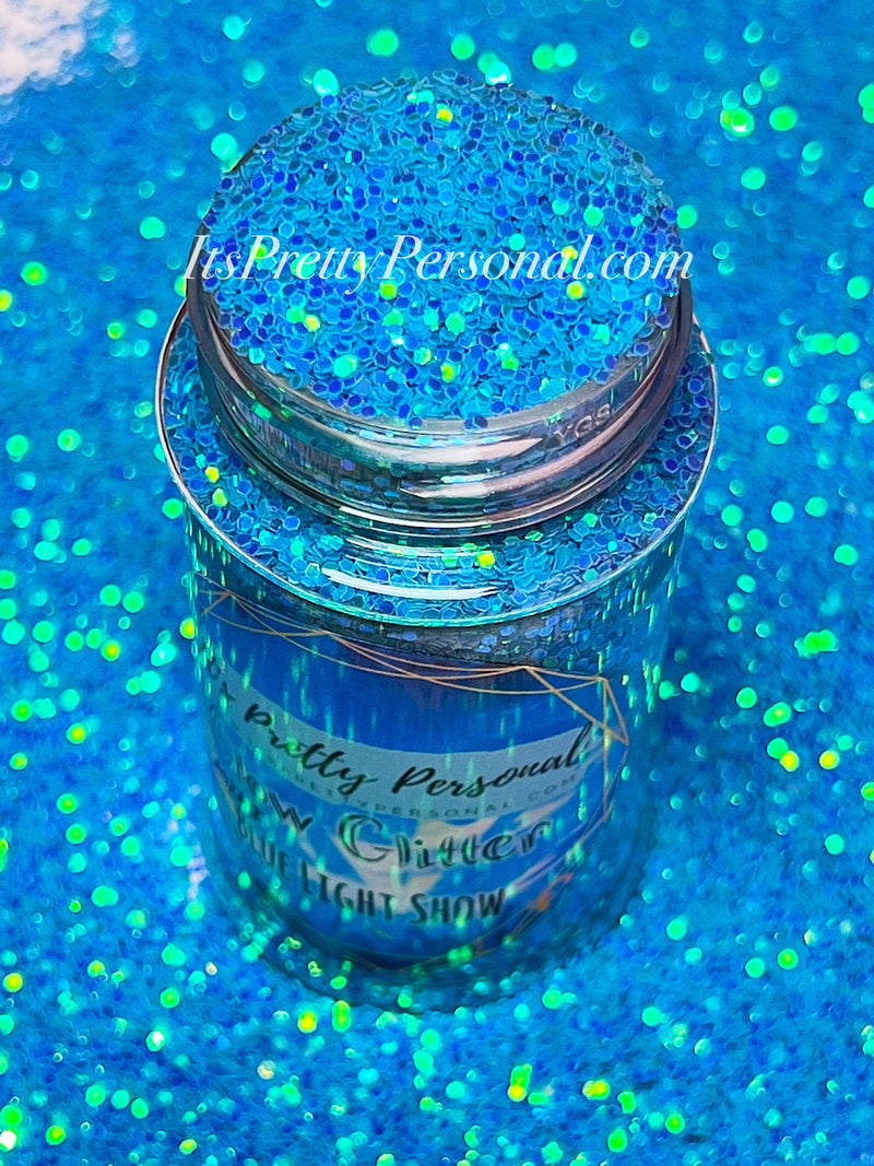 “MINI BLUE Light Show”-GLOW Glitter-Mini Cut (Medium Cut)