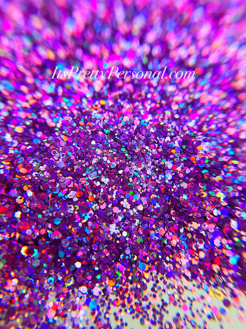 SCHMedium Cut- "Petal Pusher" - Purple Holographic Glitter