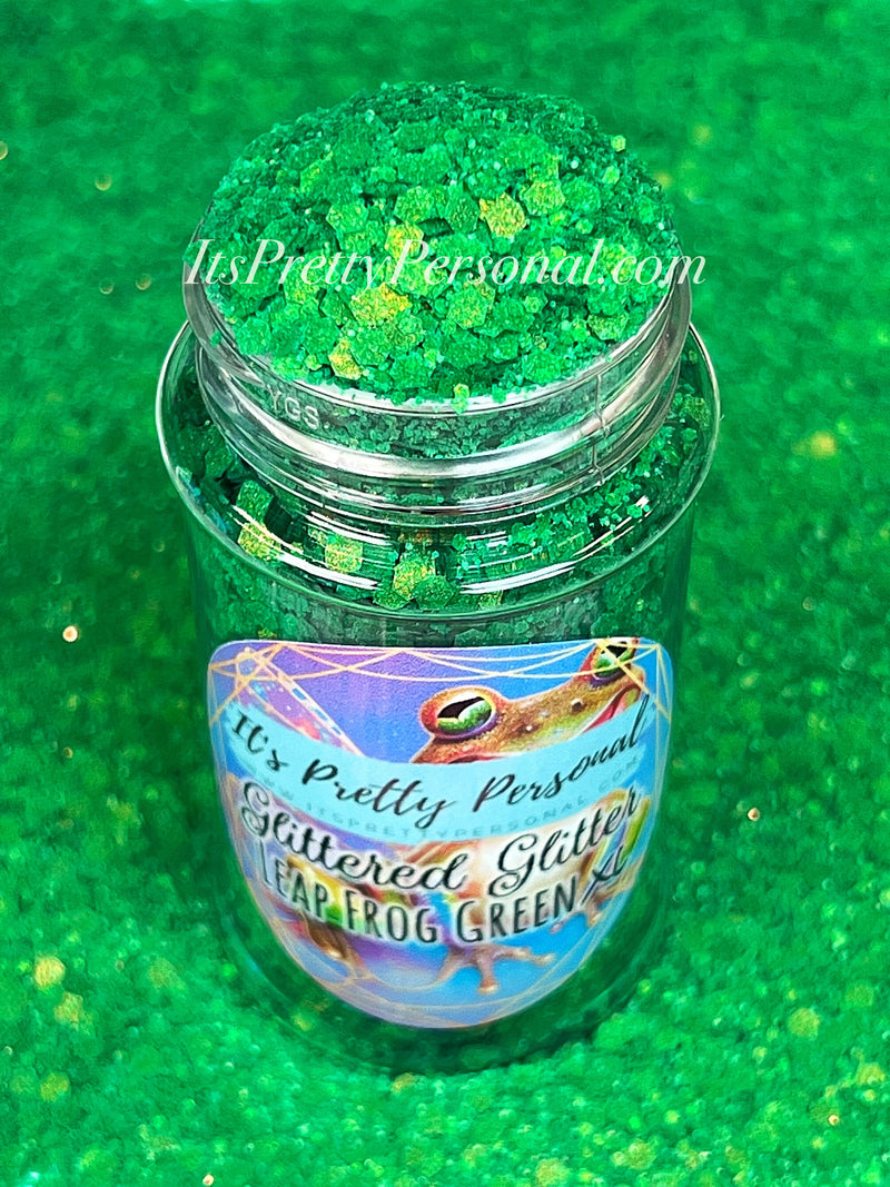 "Leap Frog Green XL” - Glittered Glitter Collection