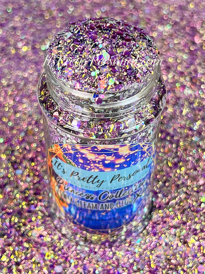 "Flower Gleam And Glow XL"- Princess Glitter Collection Purple