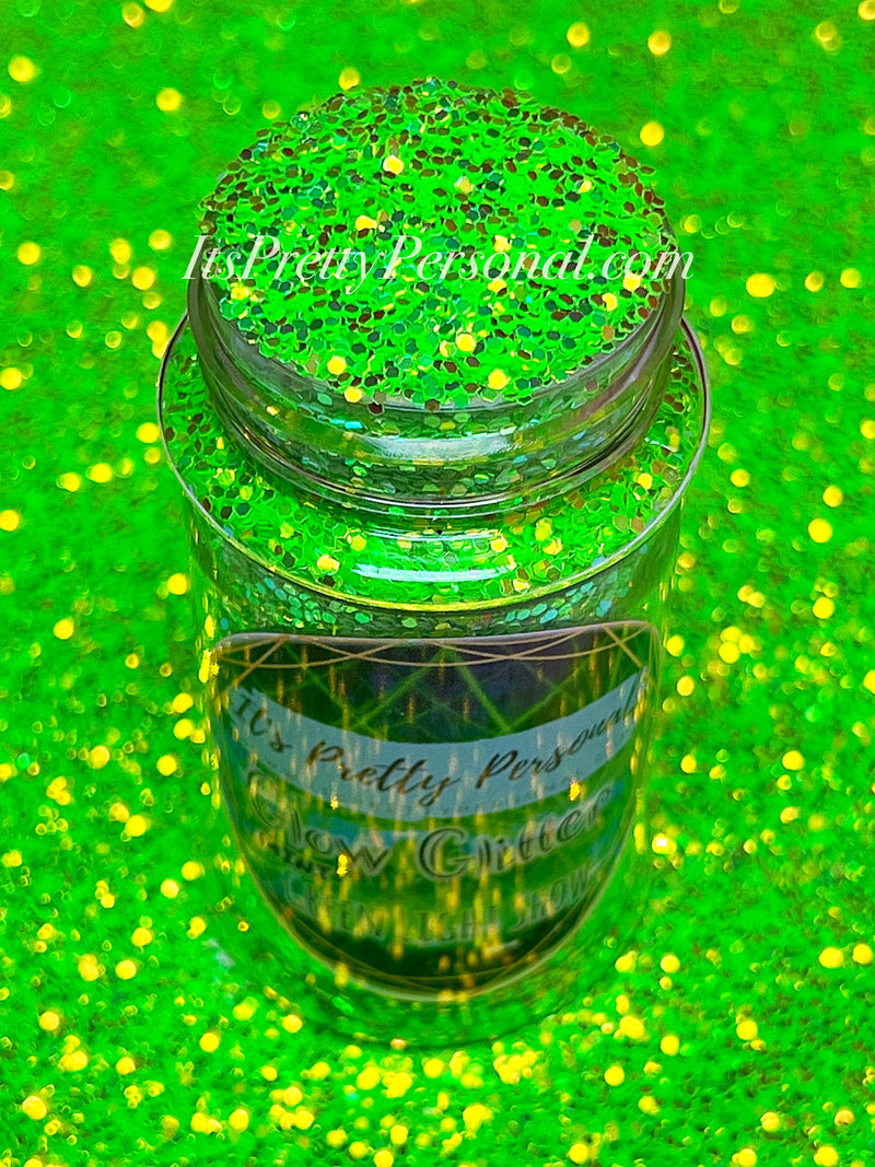 “MINI GREEN Light Show”-GLOW Glitter-Mini Cut (Medium Cut)