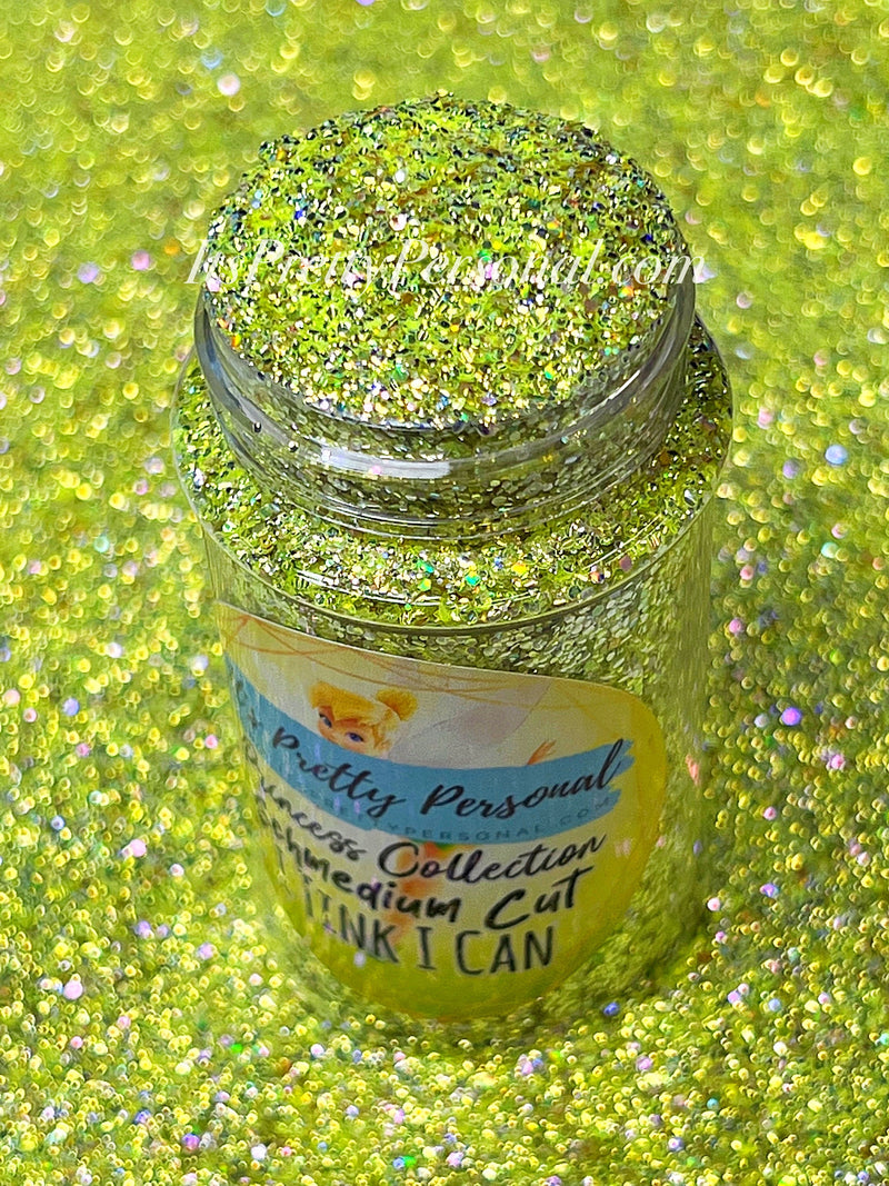 "SCHmedium Cut I Tink I Can"- Princess Glitter Collection Light Green