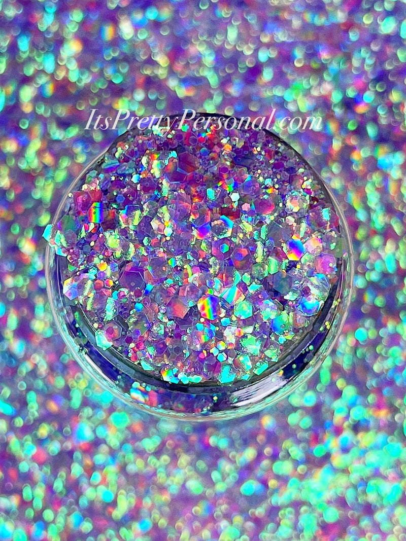 "Enchanted Orchid XL"- Prism Princess- Holographic Purple Glitter