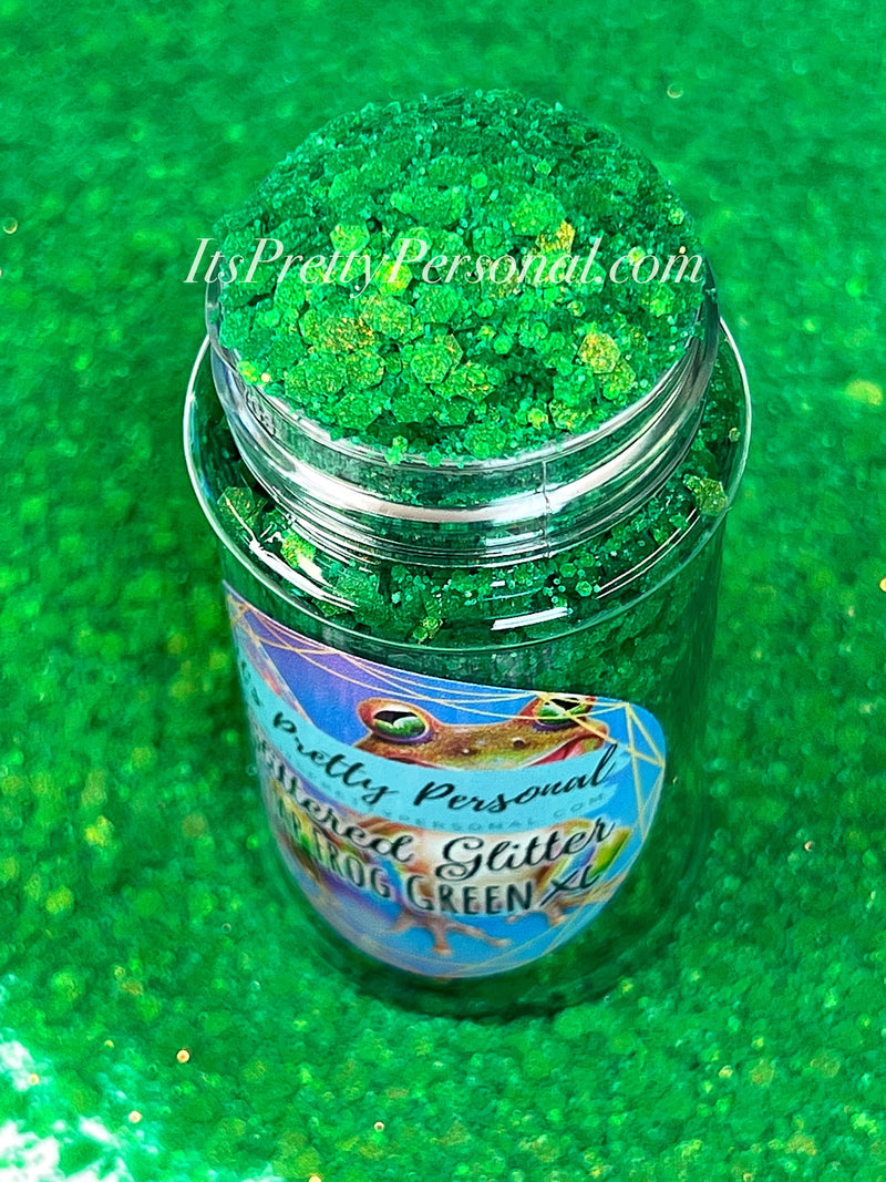 "Leap Frog Green XL” - Glittered Glitter Collection