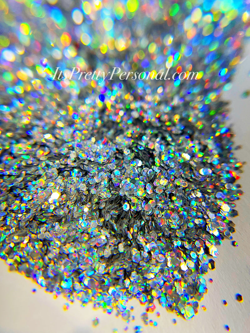 SCHMEDIUM CUT "Crown Me Silver" -Holographic + Hologram Glitter