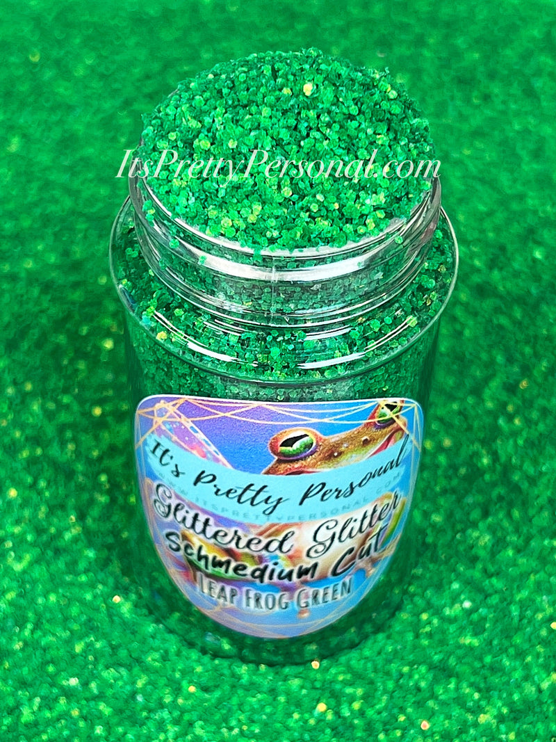 "SCHMedium Cut Leap Frog Green” - Glittered Glitter Collection