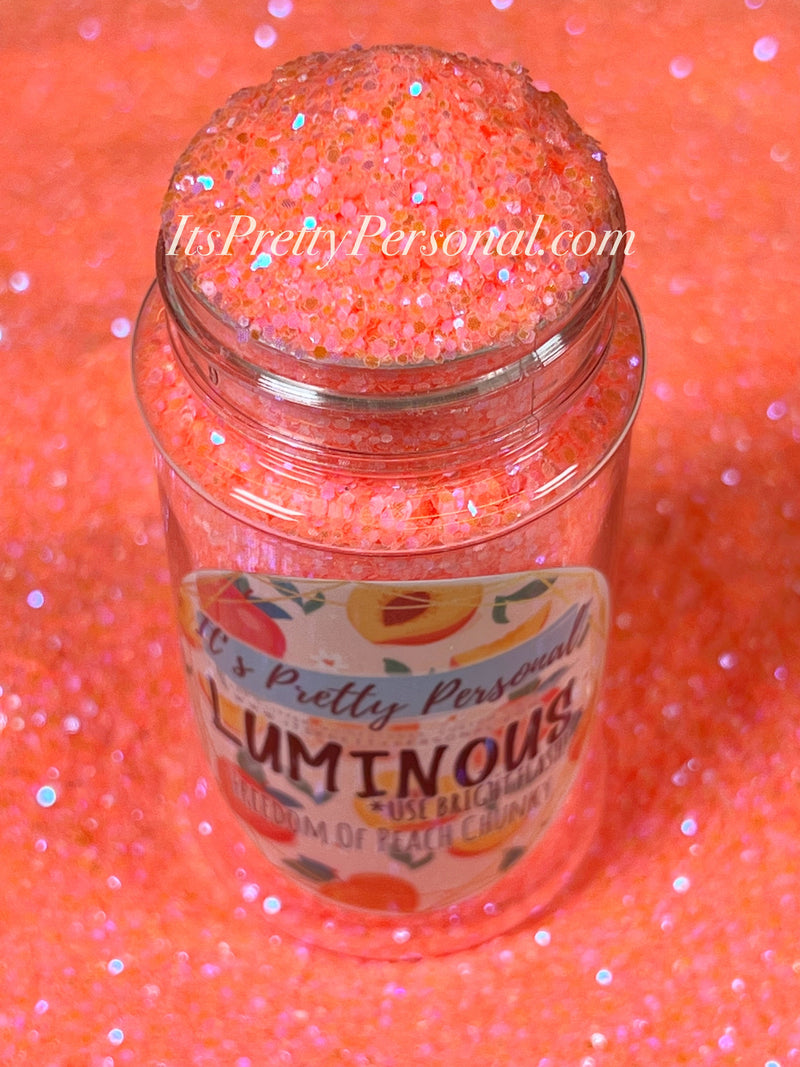 "Freedom Of Peach Chunky” (Medium Cut)- Luminous Reflective Glitter Collection